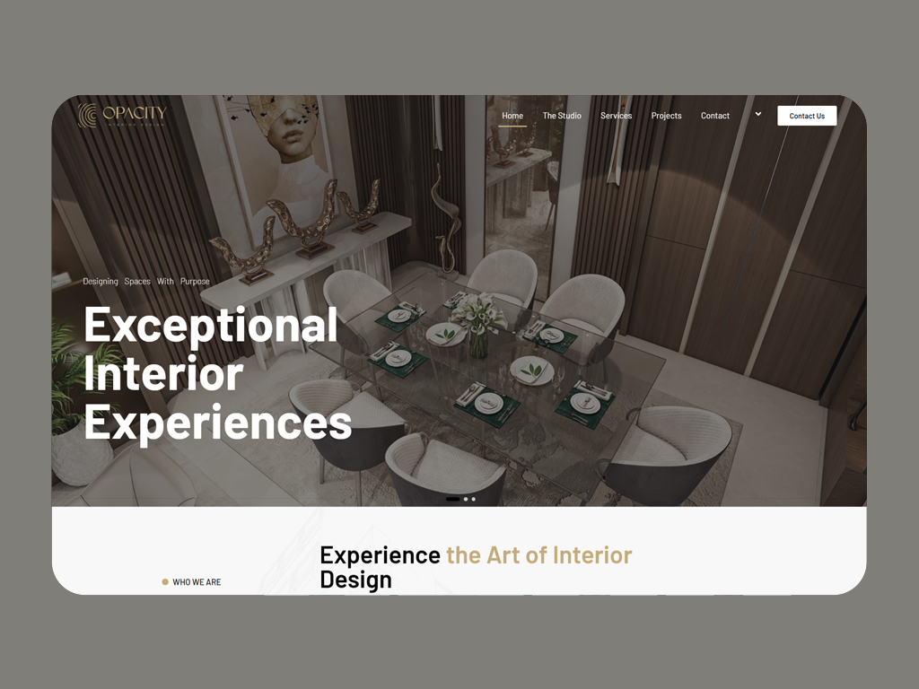 موقع Opaz Studio — استوديو تصميم داخلي وتنفيذ في دبي