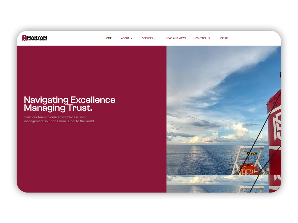 هوية Maryam Shipmanagement البصرية — شركة إدارة سفن دولية مقرها دبي